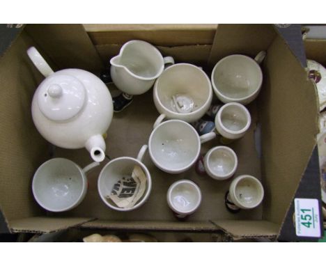 A collection of Carltonware walking ware items including teapot, cups, egg cups etc ( handle of two handled cup broken) (9) 