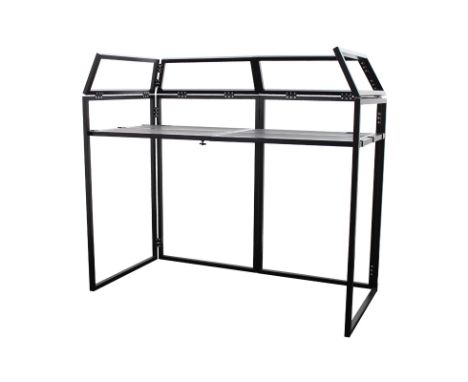 Set of 4 Equinox Prolight branded light weight aluminium DJ booths (without covers or shelves).