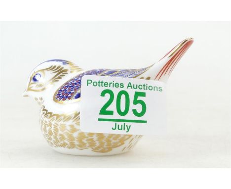 Royal Crown Derby bird paperweight with gold stopper