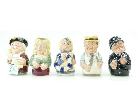 A collection of Royal Doulton Doultonville figures to include Mr Tonsil D6713, Betty Bitters D6716, Len Lifeboat D6711, Mr Br