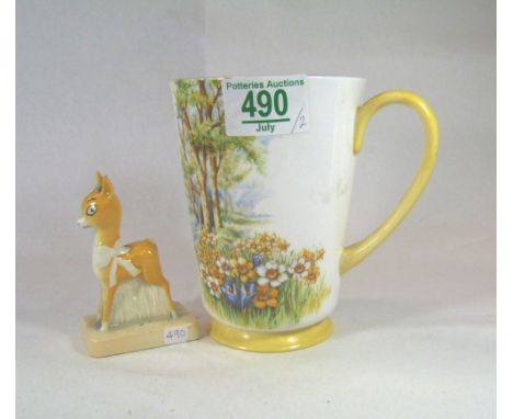 Shelly large mug decorated in a woodland flowers design and unmarked Carltonware model of Babycham (2) 