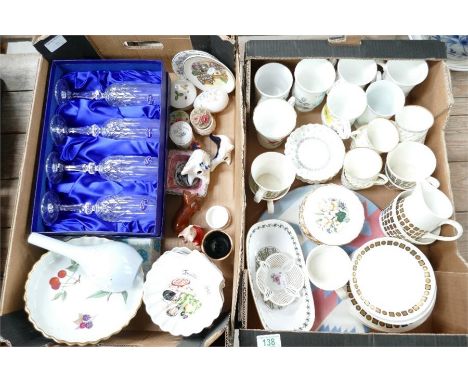 A mixed collection of ceramic items to include - Beswick Walt Disney figure Piglet, similar Dachshund figure, boxed Royal Dou