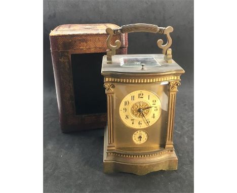 Antique boxed repeater chiming carriage clock cased ,the clock is in good condition will tick but is will not chime or repeat
