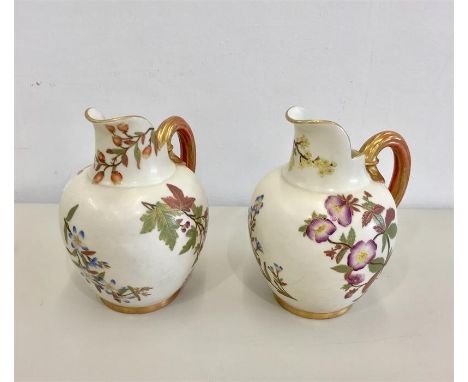 2 Antique Worcester Jugs measure approx 6in tall in good condition 