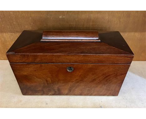 Antique mahogany tea caddy 