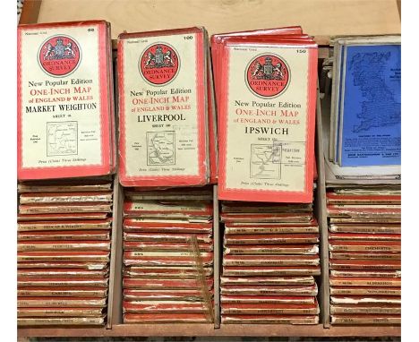 Large collection of vintage national grid ordnance survey road maps 