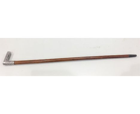 19th Century Anglo Indian Silver Handled Walking Stick 
