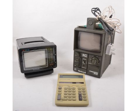 A Samsung 5" Cl-125R portable colour television and MW-FM radio; a National Television TR-505G portable television set, and a