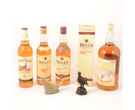 Assorted blended Scotch whisky including Famous Grouse, a 1.5l bottle, 70cl bottle, 35cl bottle, two centenary 35cl bottles w