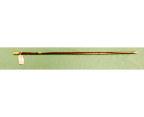 A walking stick sword with the Royal Flying Corp motif on the handle made from a stained bamboo cane, overall length 89cms, c