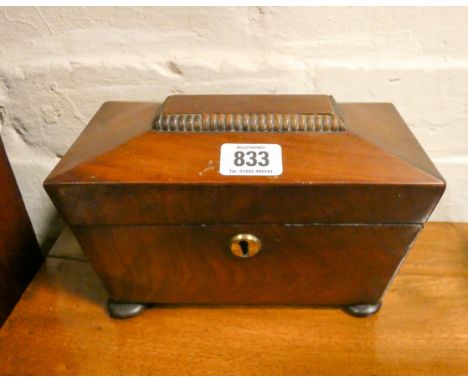 A small Victorian sarcophagus shaped tea caddy 