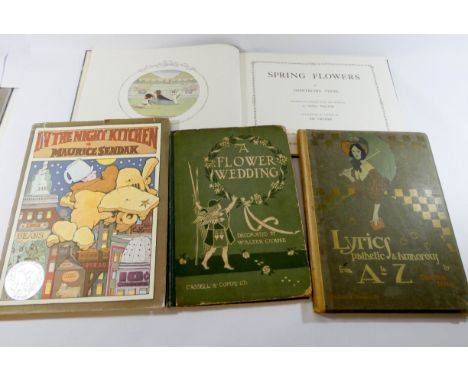 Books - Walter Crane A Flower Wedding 1905, Maurice Sendak  In the night kitchen 1970, G Vogel Spring Flowers c.1915, and Edm