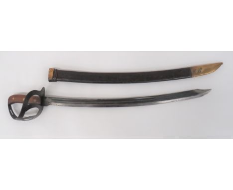 Dutch Klewang Short Sword 24 3/4 inch, single edged, slightly curved blade with clipped point. &nbsp;Narrow fuller. &nbsp;The