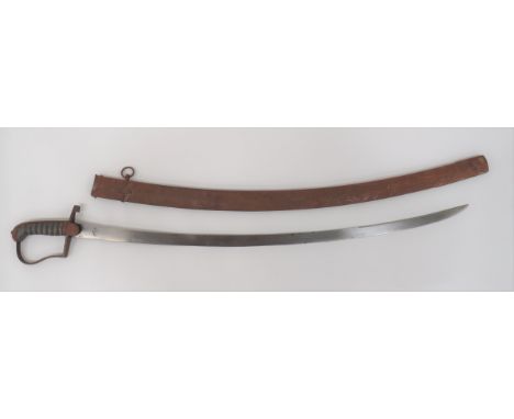 1796 Pattern Light Cavalry Officer's Sword 32 1/4 inch, single edged, slightly curved blade. &nbsp;Sharpened back edge point.