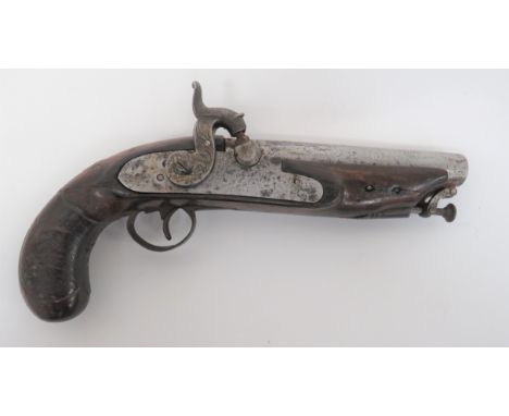 Mid 19th Century Percussion "London" Made Man Stopper Pistol 22 bore, 6 inch barrel. &nbsp;The top engraved "London". &nbsp;B