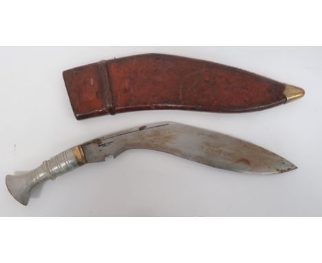 WW2 1945 Dated Indian Military Supply Syndicate Kukri 12 1/2 inch, single edged, curved blade of typical form. &nbsp;The fort