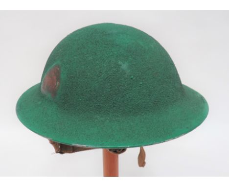 WW2 Berkshire Artillery WW2 Steel Helmet green repainted, rough texture finish. &nbsp;The left side with transfer "Royal Berk