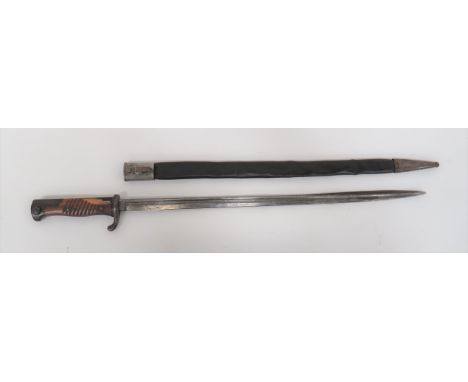 Imperial German Seitengewehr M1898 Regimental Stamped Bayonet 20 1/2 inch, single edged, pipe back, quill point blade. &nbsp;