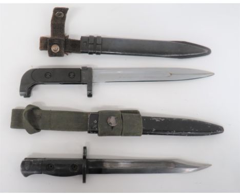 British LIA3 Bayonet and AK47 Bayonet LIA3 bayonet with 8 inch, single edged, clipped point blade with narrow fuller. &nbsp;S