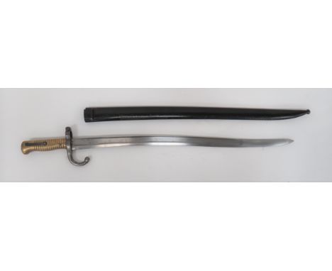 1873 Dated French Chassepot Bayonet 22 3/4 inch, single edged, yataghan blade. &nbsp;Large fuller. &nbsp;The spine with maker