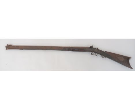 Mid 19th Century Left Hand Target Rifle by "Marston"&nbsp; 80 bore, 33 inch rifled, octagonal barrel. &nbsp;Front tube sight.