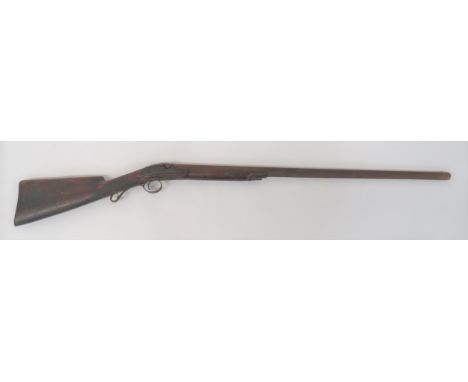 Early 19th Century Converted Flintlock Sporting Musket by "Sowerby" 14 bore, 34 1/2 inch, smoothbore barrel. &nbsp;Rear with 