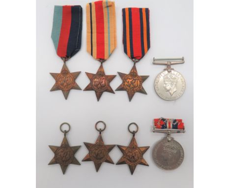 Two WW2 Medal Groups consisting 1939/45 Star, Africa Star, Burma Star, 1939/45 War medal ... Africa Star, Italy Star, Atlanti