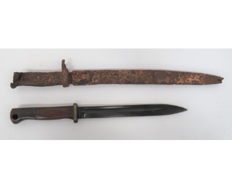 Two German Bayonets consisting K98 bayonet. &nbsp;9 1/2 inch, single edged blade. &nbsp;Wide fuller. &nbsp;The forte with mak