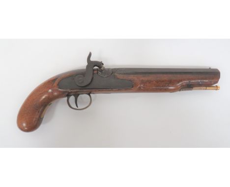 Mid 19th Century Cavalry Pattern&nbsp;Percussion Pistol 14 bore, 9 inch, octagonal barrel. &nbsp;1842 style lock plate with p
