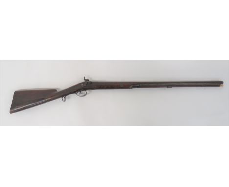 Mid 19th Century Percussion Sporting Shotgun by "F Moore" 15 bore, 31 1/2 inch barrel with lower ramrod rib. &nbsp;Breech wit