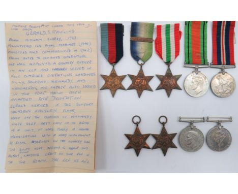 Two WW2 Medal Groups consisting 1939/45 Star, Atlantic Star with France and Germany bar, Italy Star, Defence medal, 1939/45 W