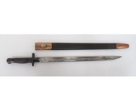 WW1 Indian Issue 1907 SMLE Bayonet 17 inch, single edged blade with wide fuller. &nbsp;The forte with maker "Chapman" dated "