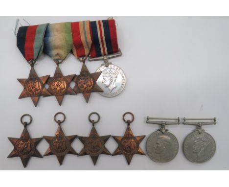 Two WW2 Medal Groups consisting 1939/45 Star, Atlantic Star, Africa Star, 1939/45 War medal. &nbsp;Mounted as worn ... 1939/4