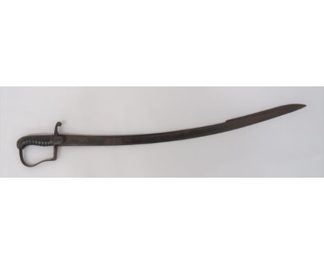 Early 19th Century Light Cavalry Officer's Sword 33 inch, single edged, slightly curved, pipe back blade with quill point. &n