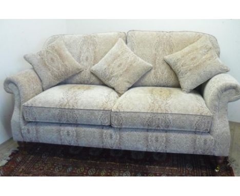 New Parker Knoll Classic Collection 'Westbury' large two seat sofa, in Baslow Medallion Mink fabric with premium cushions, ar