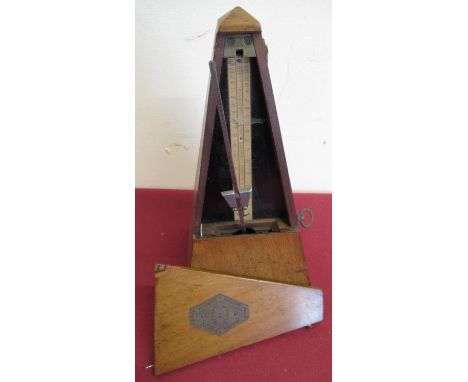 Early 20th C French walnut cased metronome 
