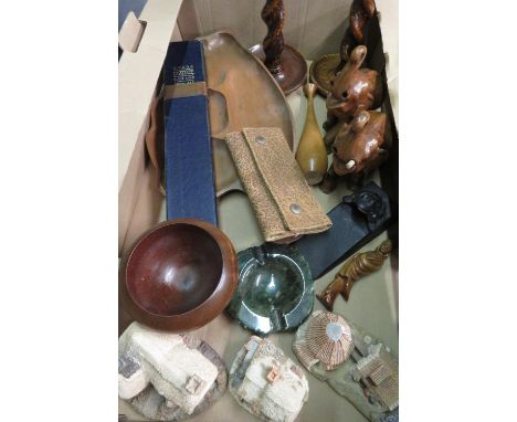 Drawing instruments in leather roll, a WG dual faced comprehensive slide rule model 432, pair of oak barley twist candlestick