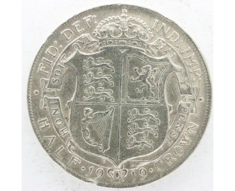 1919 silver half crown of George V. UK P&amp;P Group 0 (£6+VAT for the first lot and £1+VAT for subsequent lots) 