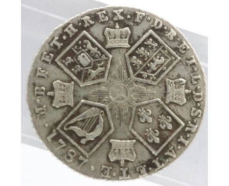 1787 silver sixpence of George III, gF. UK P&amp;P Group 0 (£6+VAT for the first lot and £1+VAT for subsequent lots) 