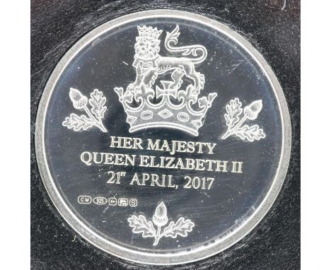 2017 silver proof QEII birthday commemorative with CoA. UK P&amp;P Group 0 (£6+VAT for the first lot and £1+VAT for subsequen