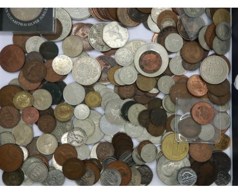 A large quantity of UK and world coins. UK P&amp;P Group 1 (£16+VAT for the first lot and £2+VAT for subsequent lots) 