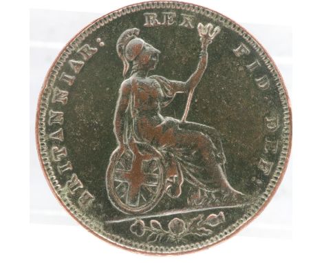 1826 farthing of George IV - Dark Toning - EF grade. UK P&amp;P Group 0 (£6+VAT for the first lot and £1+VAT for subsequent l