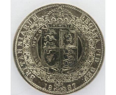 1887 silver half crown of Queen Victoria - gF grade. UK P&amp;P Group 0 (£6+VAT for the first lot and £1+VAT for subsequent l