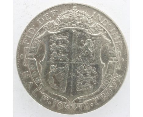 1918 silver half crown of George V. UK P&amp;P Group 0 (£6+VAT for the first lot and £1+VAT for subsequent lots) 