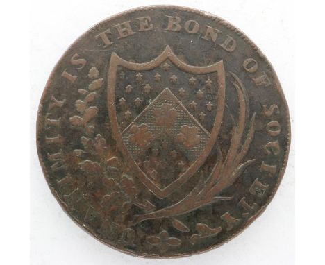 1794 Sussex Northiam halfpenny token. UK P&amp;P Group 0 (£6+VAT for the first lot and £1+VAT for subsequent lots) 