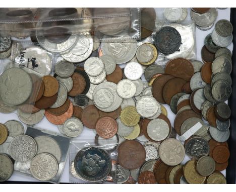 A large quantity of UK and world coins including proof examples. UK P&amp;P Group 1 (£16+VAT for the first lot and £2+VAT for