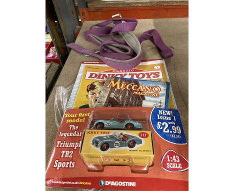A DINKY TOY MODEL PRESENTATION PACK PLUS 2 1950'S MECCANO MAGAZINES 