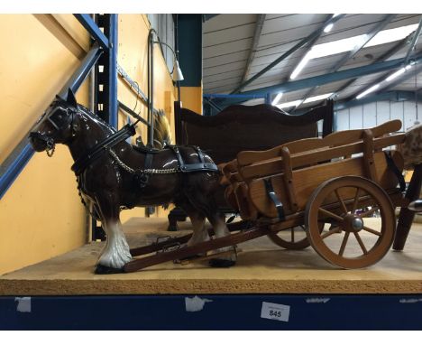 English Melba Ware Shire Horses With Harnesses 