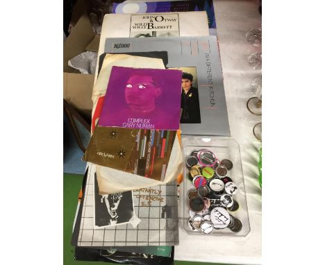 A COLLECTION OF LP'S AND SINGLE RECORDS TO INCLUDE THE JAM, THE WHO, BUZZCOCKS, GARY NUMAN, ETC PLUS A QUANTITY OF VINTAGE 19