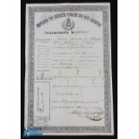 Brazil - Empire of Brazil Passport, Rio Grande 1852 with Imperial Coat of Arms top centre.
